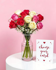 Colourful Roses Vase